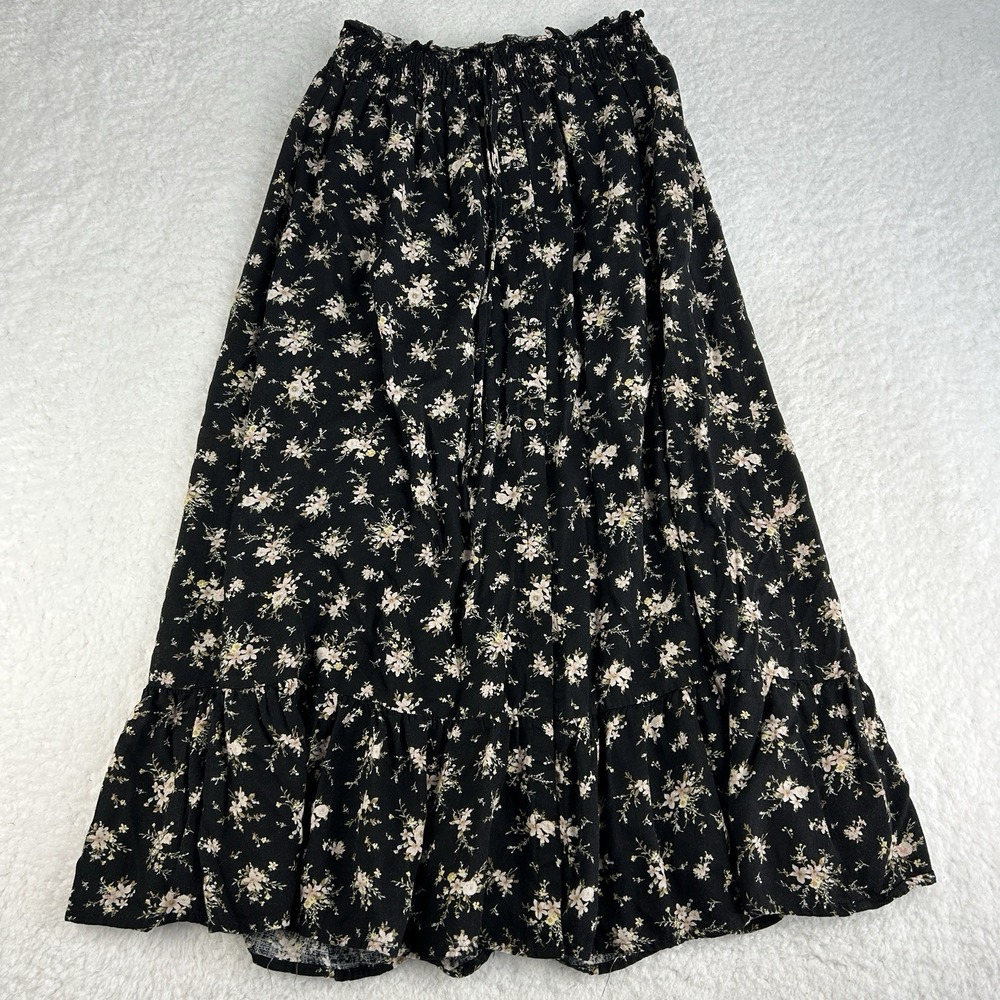 Black Floral Maxi Skirt
